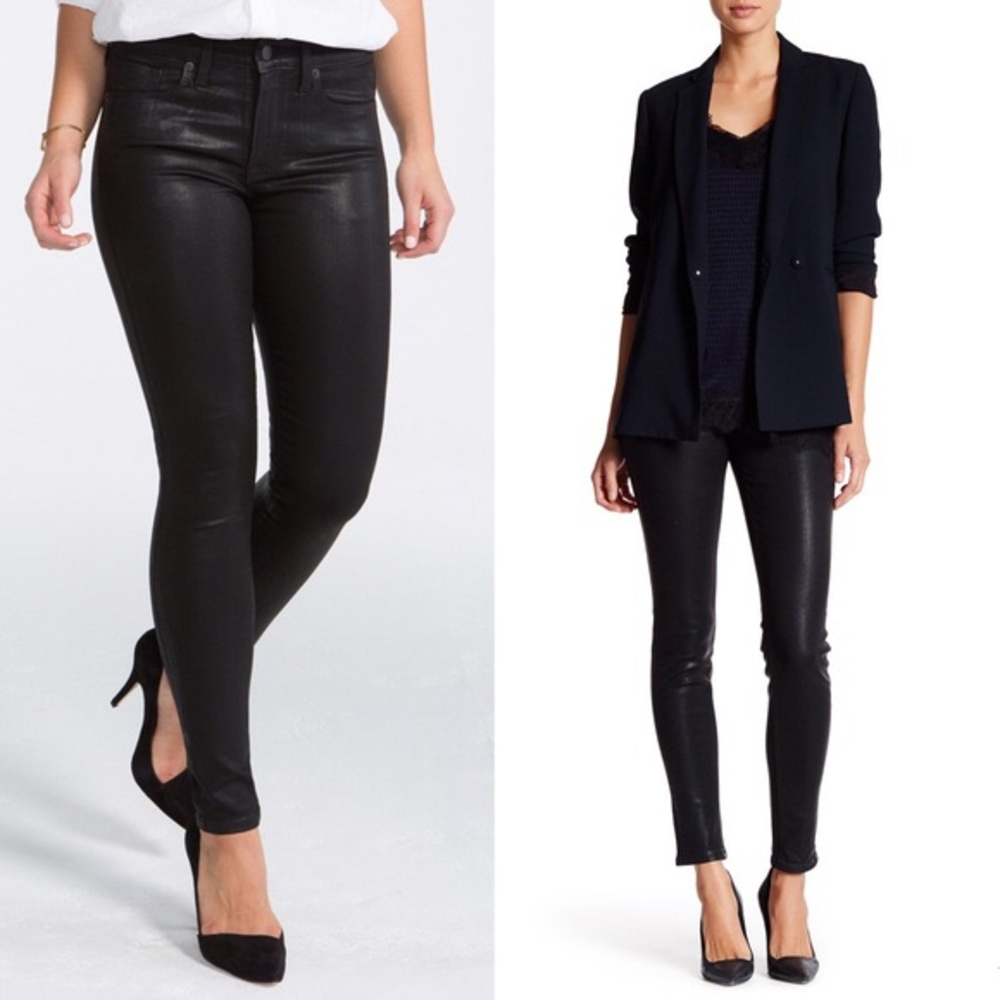 EUC / Spanx 5-Pocket Skinny Coated Skinny Jeans